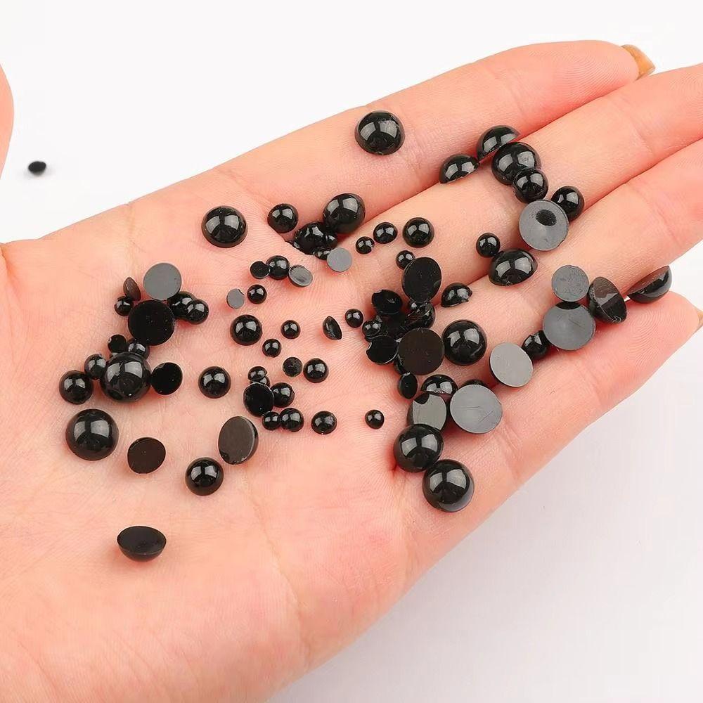 100-500Pcs Durable 3-8mm Half Round Beads Black Round Plastic Eyes Accessories DIY Crafts Toy Eye Bead For Bear Doll Animal