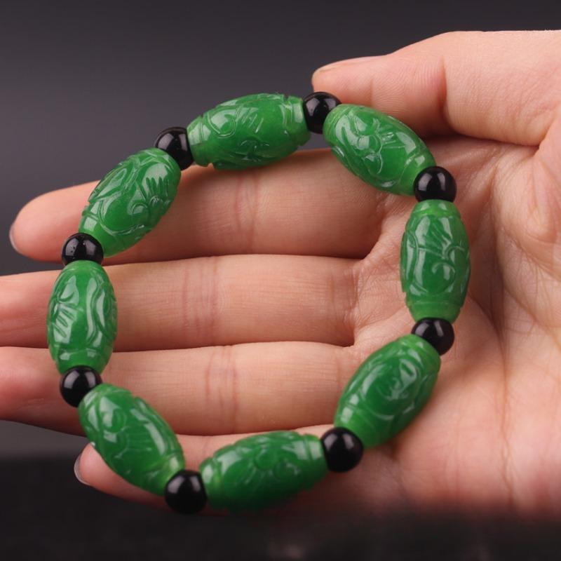 Изумрудный сухой зеленый браслет Tielongsheng из мьянмы нефрита паспарту, браслет из рисовых шариков, оптовая продажа