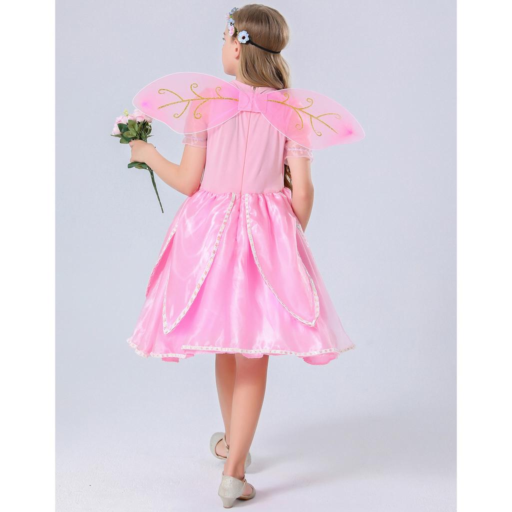 Хэллоуинский костюм розового херувима, детские крылья, платье Белоснежки
