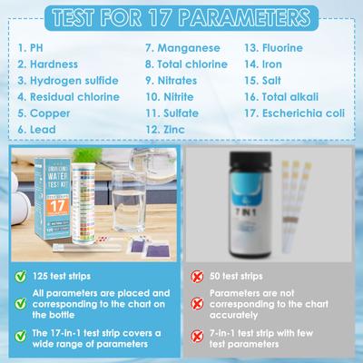 100/125 шт. тест-полосок для аквариума 5-17 в 1 наборы для тестирования воды с пробиркой пресноводные соленые домашние карбонатные корни pH инструмент для тестирования