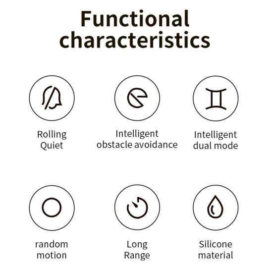 Игрушка для домашних животных Мяч Интерактивная охотничья активная подвижная игрушка для кошек Гибкая Вращающаяся Вибрационная Устойчивая к укусам Технология интеллектуальных датчиков Катящийся мяч