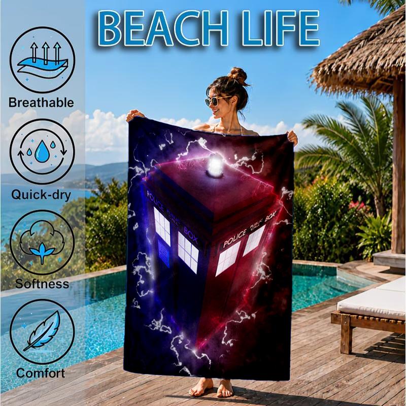 telephone booth Beach Towel, Microfiber Beach Towel, Perfect For Pool, Beach, Travel, Home Decor Beach Party Fan gifts