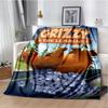 3D Grizzy and The Lemmings Cartoon Blanket,Soft Throw Blanket for Home Bedroom Bed Sofa Picnic Travel Office Cover Blanket Kids