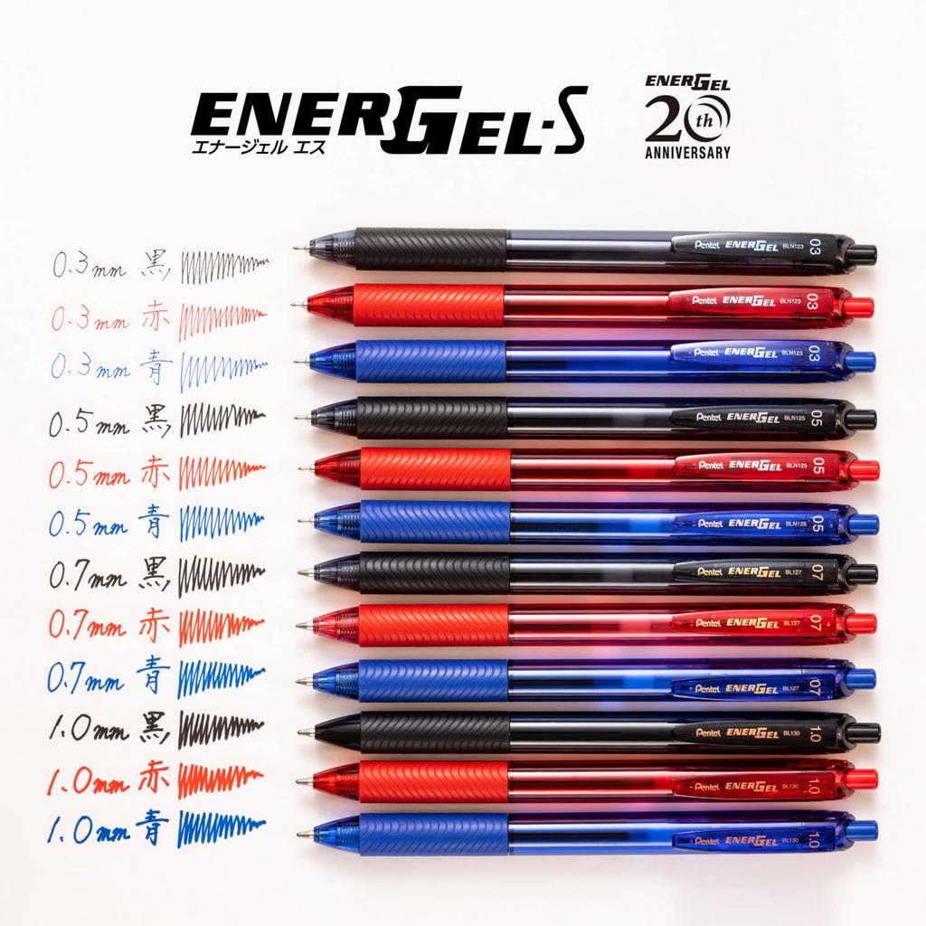 Pentel Гелевая ручка EnerGel S Шариковая Черная 5 шт. Ручка, 0,5 мм, Корпус, XBLN125-A5,
