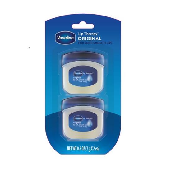 Vaseline Original Lip Therapy Minija Duo Pack 7G+7G (Original/Rosy), Korean Cosmetics