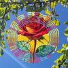 1pc Modern Art Red Rose Pattern Decorative Spiral Hanging Garden Wind Chime, Power Art Craft Windmill, Bi-Directional Rotatable | Outdoor