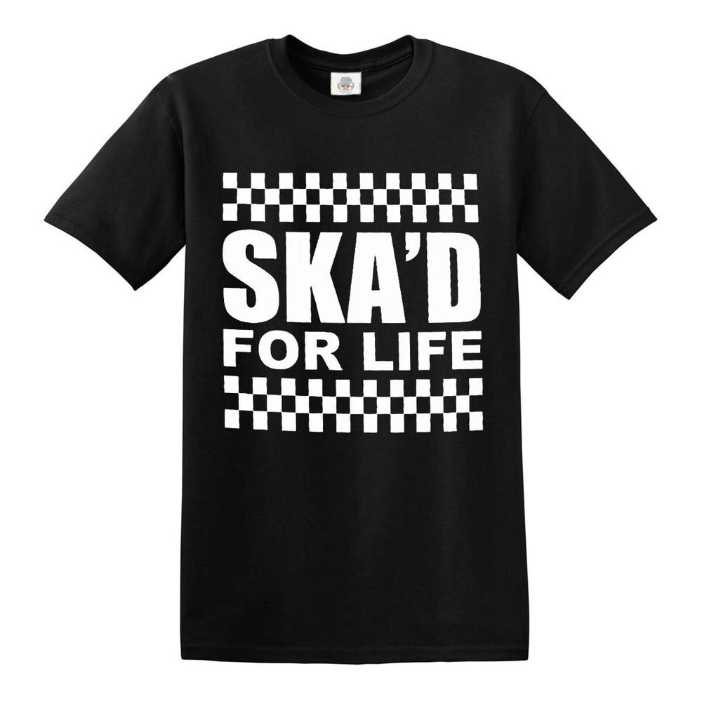 Skad for life tshirt ska 2 tone music retro reggae rudeboy skinhead top tee