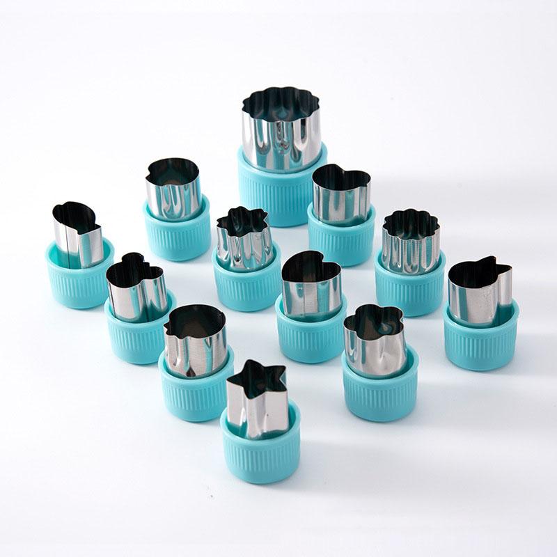 12 Pcs Vegetable Cutter Shapes Sets Mini Size Cutters Fruit Cutters Kids Food Cutters Pastry Stamps Mold Biscuits
