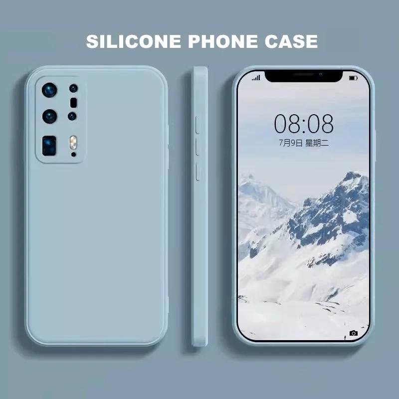 Новый модный чехол для телефона из жидкого силикона для Huawei P50 P40 P30 P20 Mate20 30 60 50 P20 Lite Pro P Smart 2019 красочные аксессуары