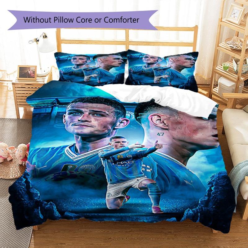 Soccer Player Foden Art Collage Print 3‑Pieces Duvet Cover Set Sports Bedding Without Pillow Core or Comforter