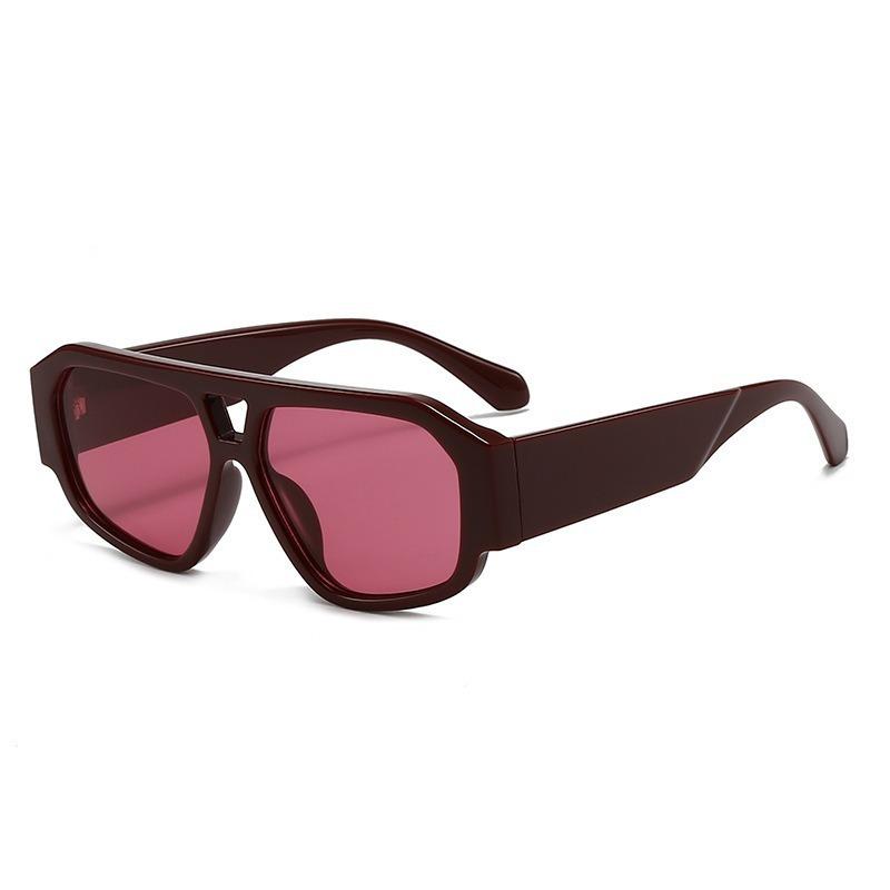 JYL TS Halara polygon double bridge sunglasses, unisex casual shades, photo shaping eyewear