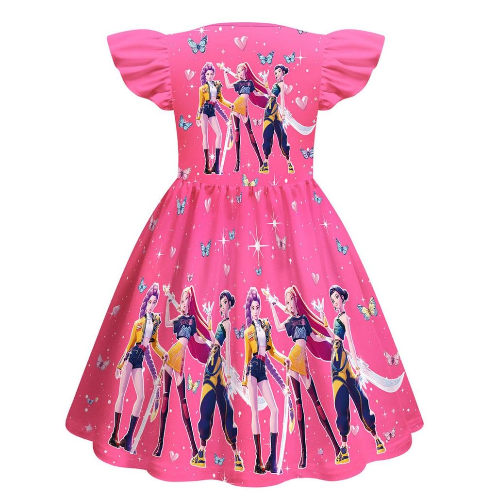 Платье для девочек Ведьма Платье с рукавами-крылышками для девочек Детская А-силуэтная юбка