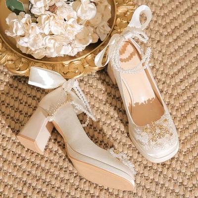 Модная женская обувь на толстом каблуке, осенняя новинка, квадратный носок, неглубокий вырез, хрустальная, противоскользящая, износостойкая, низкая