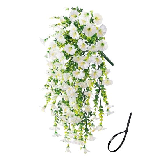 1/2Pcs Hanging Artificial Morning Glory UV Resistant Fake Flower Wedding Party Indoor Outdoor Garden Wall Hanging Faux Flower Decoration