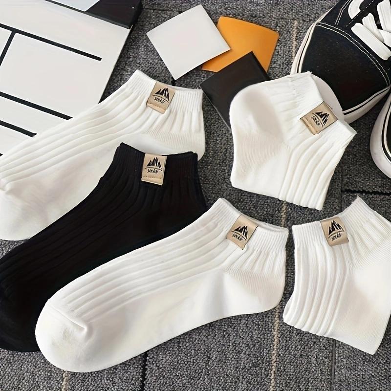 5/10 пар высококачественных мужских носков для спорта и фитнеса на открытом воздухе в черно-белом цвете. Удобные и мягкие мужские носки.