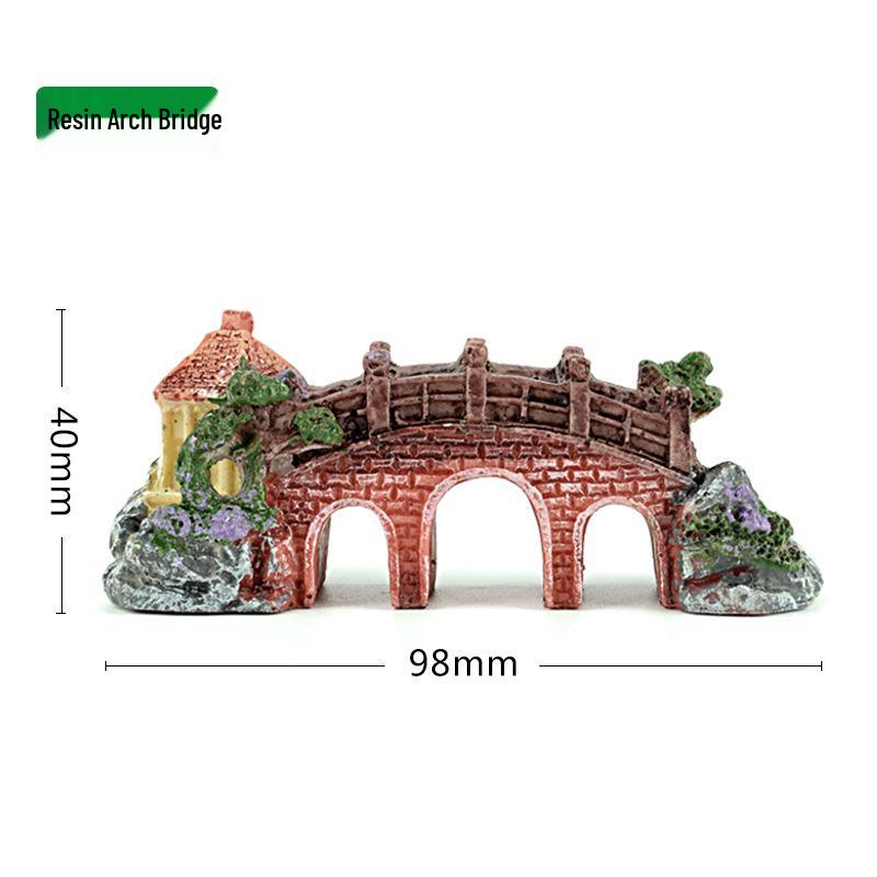 Аквариумный орнамент: Имитация скального мостика с корягой и камнем для ландшафтного дизайна аквариума