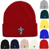 Cross Jesus Winter Knitted Hat Beanie, Skullies Beanies Slouchy Warm Solid Color Pompom Beanies Knit Cap Beanie