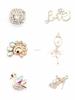 1PCS Shoes Charms Designer Shoe Charm Bling Rhinestone Girl Crystal Diamond Gem Decoration Metal Pearl Crown Shoe Accessories
