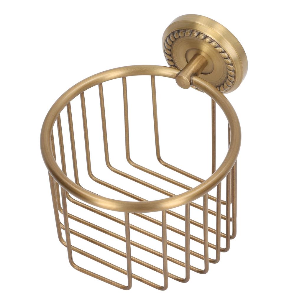 Hollow Out Toilet Paper Holder Antique Rust Proof Wall Mounted Tissue Roll Basket Rack for Bathroom