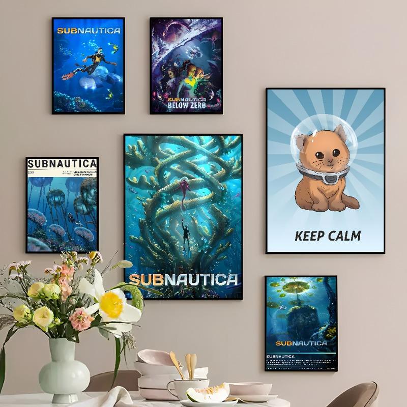 S-Subnauticas Игра Классические Винтажные Постеры Винтажный Декор Комнаты Домашний Бар Кафе Декор Скандинавский Домашний Декор