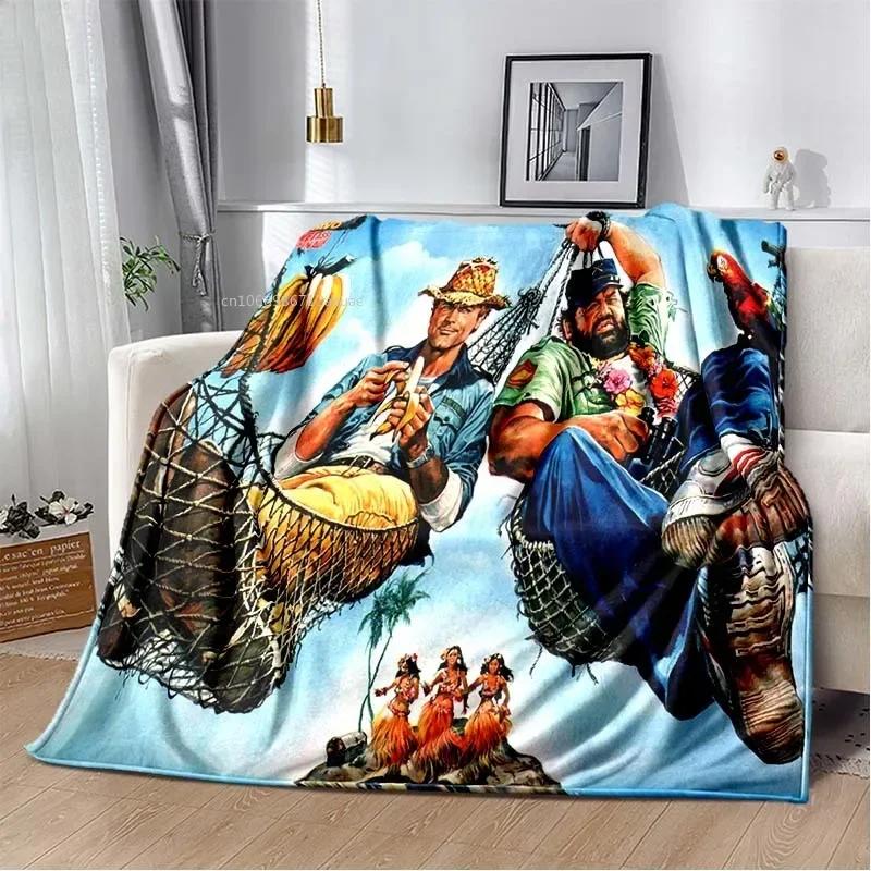Graphics Baby Blanket Terence Hill and Bud Spencer Soft Home Bedroom Bed Office Cover Decor Comfortable Throw Blankets Kids