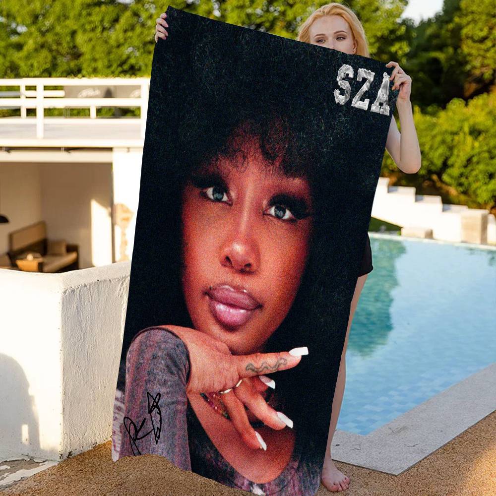 Новый музыкальный альбом SZA Sos Плед из микрофибры Быстросохнущие пляжные полотенца Большой размер с принтом Супервпитывающее полотенце-плед для бассейна