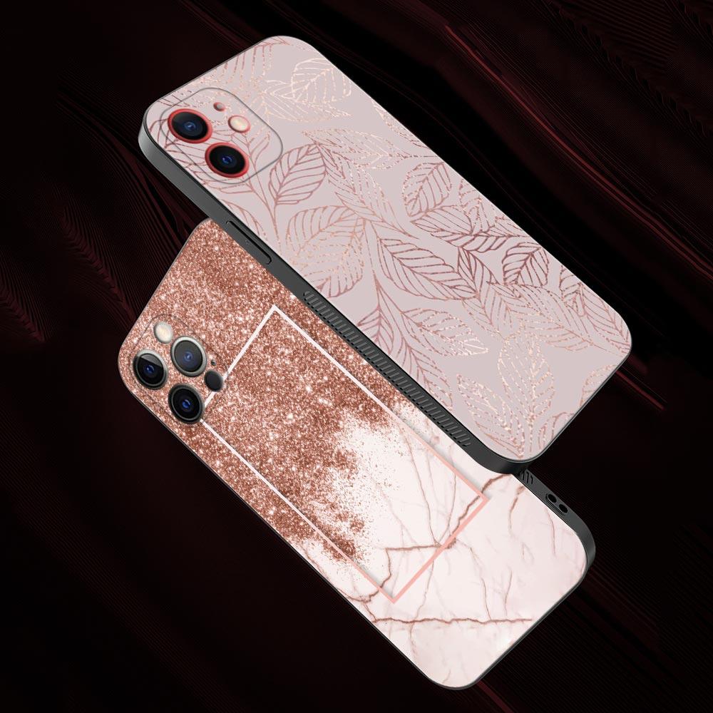 Чехол для iPhone 14 13 12 Mini 11 Pro Max, чехол для iPhone XR XS X 7 8 6s 6 Plus, силиконовый чехол Fundas Gold Pink RoGlitter Hearts