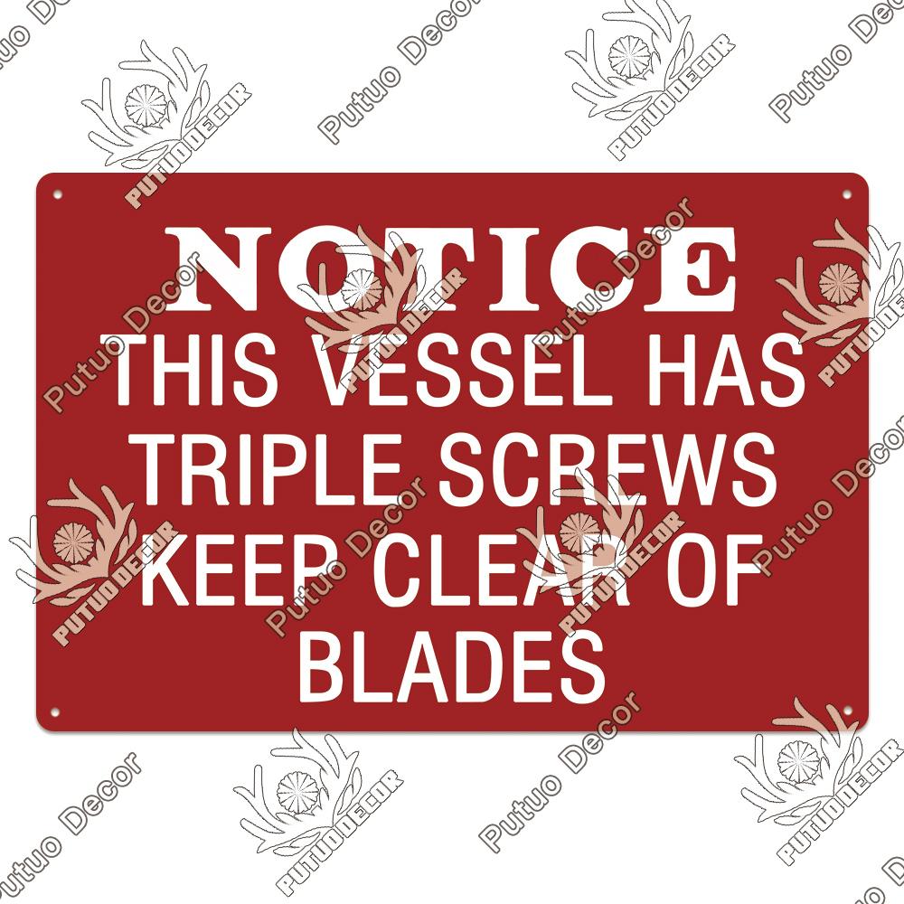 Putuo Decor Warning Vintage Metal Sign Plaque Metal Retro Tin Sign for Bar Club Park Backyard Home Man Cave Wall Decor