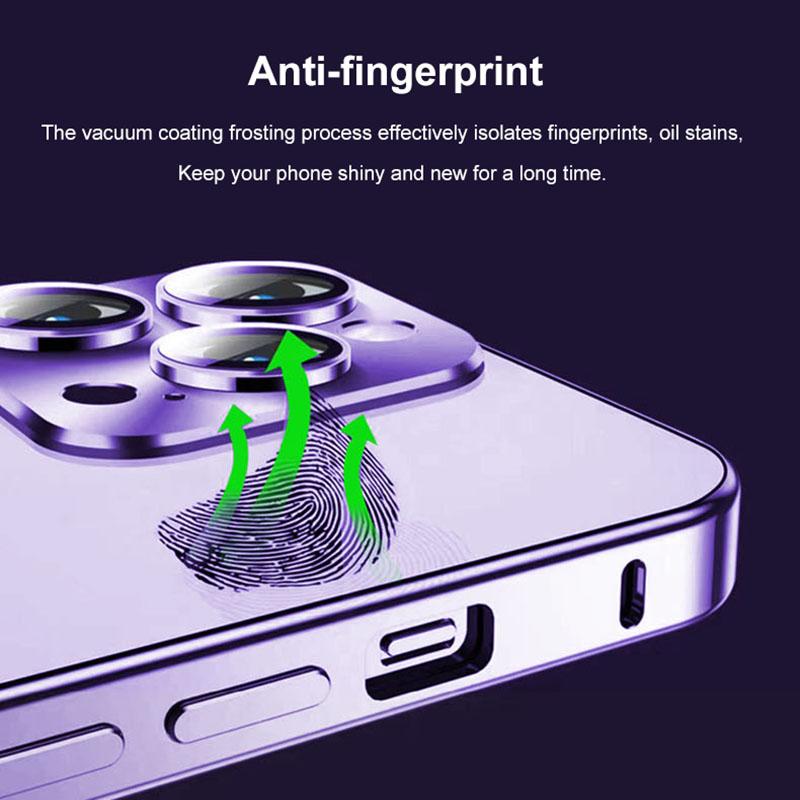 Роскошный чехол для телефона с металлическим каркасом для iPhone 14 13 12 Pro Max, стеклянная крышка с полным объективом, прозрачная задняя крышка