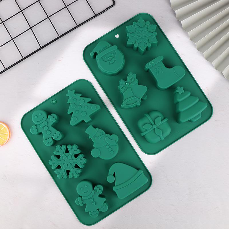 Силиконовые формы для мыла, 6 форм, рождественские стили, формы для Санта-Клауса, снеговика, праздничные формы для выпечки помадки своими руками