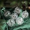 6pcstransparent Snow Christmas Balls Pendants for Christmas Tree Decoration Clear Baubles Hanging Ornaments Xmas Navidad