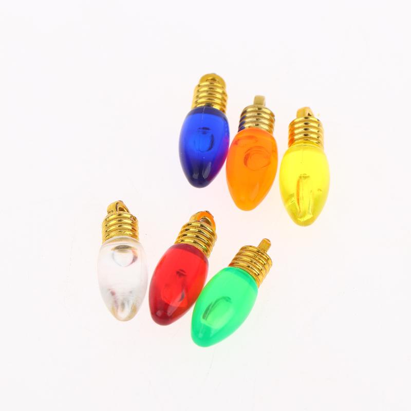 10 Pcs Plastic Colorful Mini Bulb For Making Christmas Party Decor Diy Hanging Lamp Materials