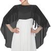 Solid Color Chiffon Shawl Elegant Thin Breathable Dress Shawl Leisure Style Sunscreen Pullover Shawl For Women