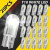20/10/5/2PCS 12V White LED Light T10 194 168 W5W 2825 COB LED License Plate Interior Light Bulbs 6000K Trailer Truck Car Lorry