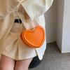 Trendy Ins Style Heart Bag Pu Material Sweet Fresh Shoulder Bag For Ladies