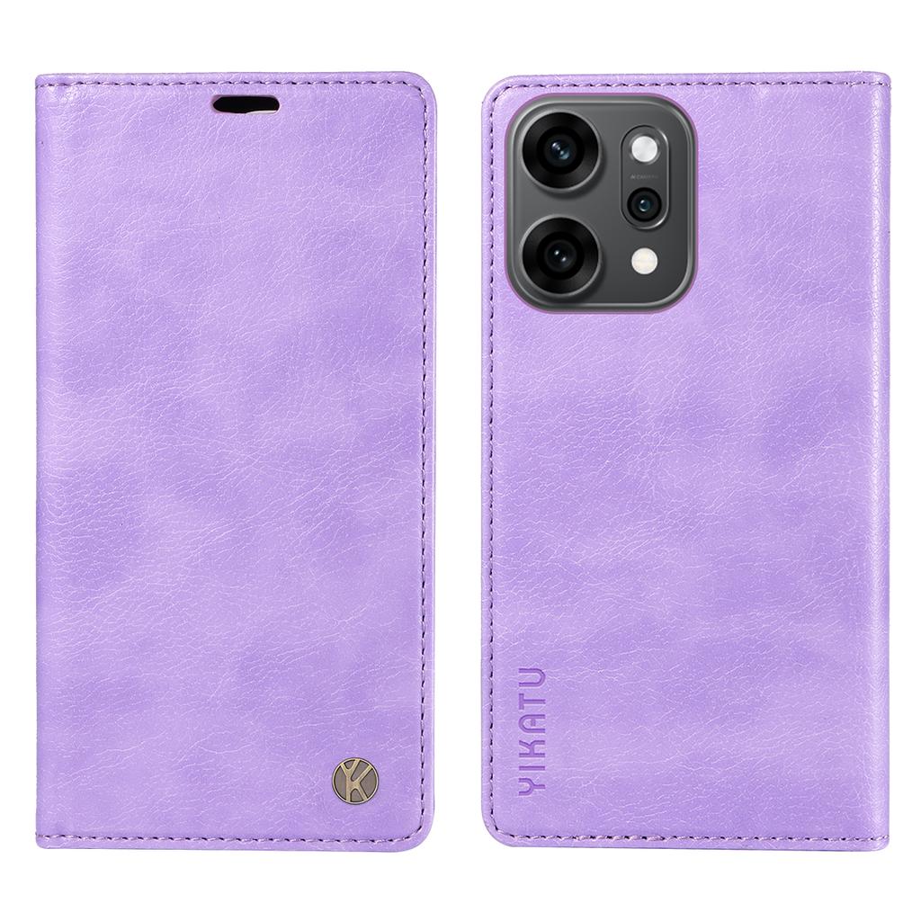 Для Oppo Reno14 Pro 5G (Китай)/Oppo Reno14 Pro 5G (Глобальный) Чехол-кошелек YIKATU YK-006 Магнитная застежка Кожаный чехол для телефона Текстура личи