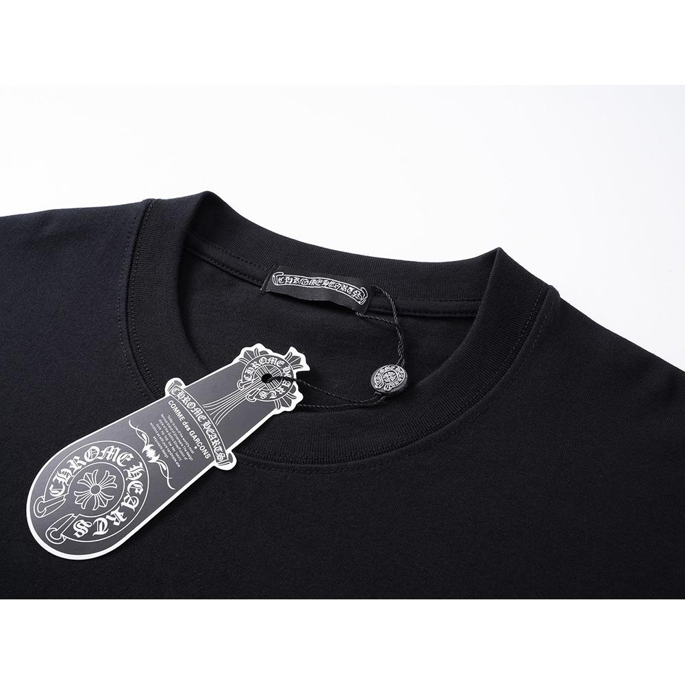D62 CHROME HEARTS Лето 2026 Новая Высококачественная Хлопковая Круглый Вырез Свободная Большого Размера Мужская и Женская Футболка Футболка для Пары