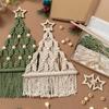 Aesthetic Christmas Tree Macrame Tapestry Tassel Cotton Rope Tapestry  Dorm Room
