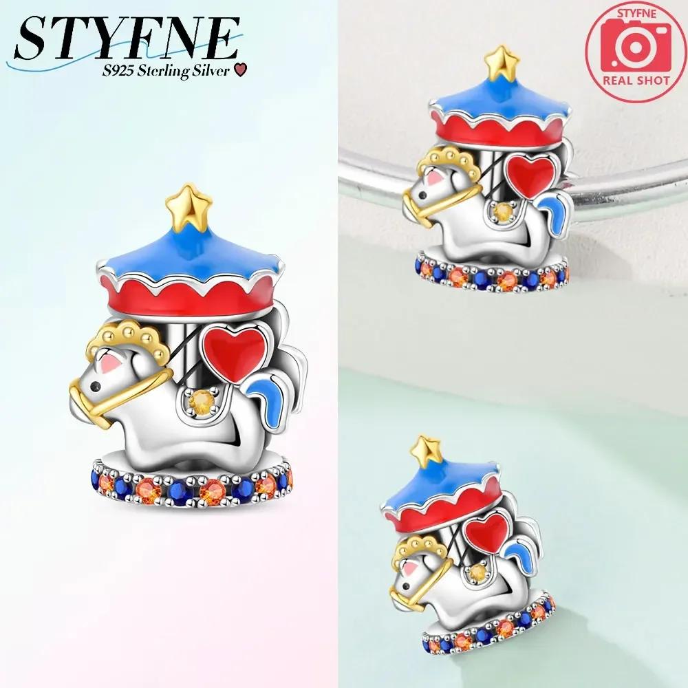 Изысканные Шармы Бусины Розового Цвета Медь Милая Девочка Страна Чудес Единорог Цвет Сердце Форма Подвеска Подходит Браслету-Бэнглу Ювелирные Изделия