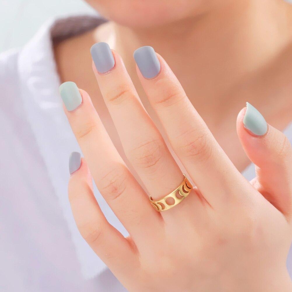 Skyrim уникальные кольца с фазой луны, женские кольца из нержавеющей стали золотого цвета, кольцо на палец в форме полумесяца, 2023, модные украшения