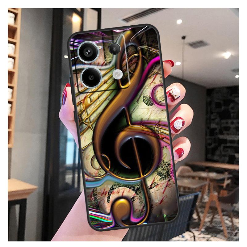 Чехол с нотным знаком скрипичного ключа для Xiaomi Redmi Note 11 9 10 12 13 Pro Plus 12S 11S 10S 9S Redmi 12 10C 12C 13C