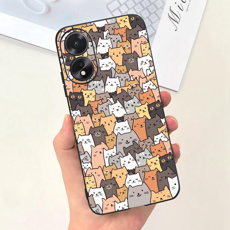 Для OPPO A18 A38 2023 Милые Животные Мультяшный Чехол для Телефона Задняя Крышка Для Oppo A38 A18 4G Мягкий Силикон ТПУ Задняя Крышка