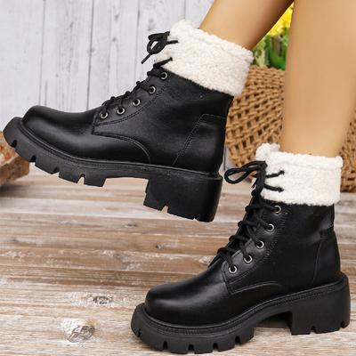 Большие размеры зимних сапог для женщин на зиму 2024 года. Новые толстые плюшевые и теплые женские сапоги с толстой подошвой. Толстые нескользящие горячие сапоги.