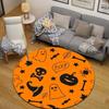 Round Area Carpet Halloween Ghost Pumpkin Witch Hat Spider Boo Orange Kids Playroom Decor