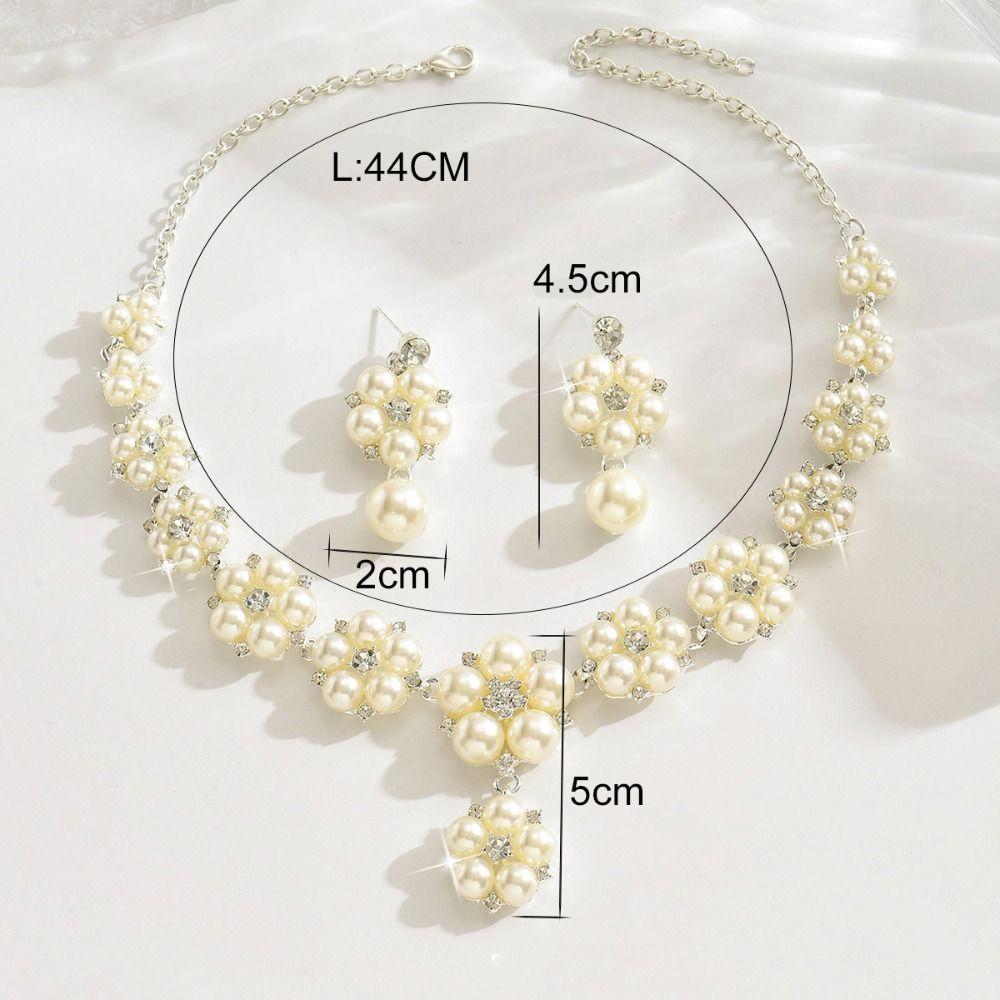 Exquisite Claw Chain Jewelry Set Luxury Necklace Earrings Set Pearl Necklaces Earrings Women