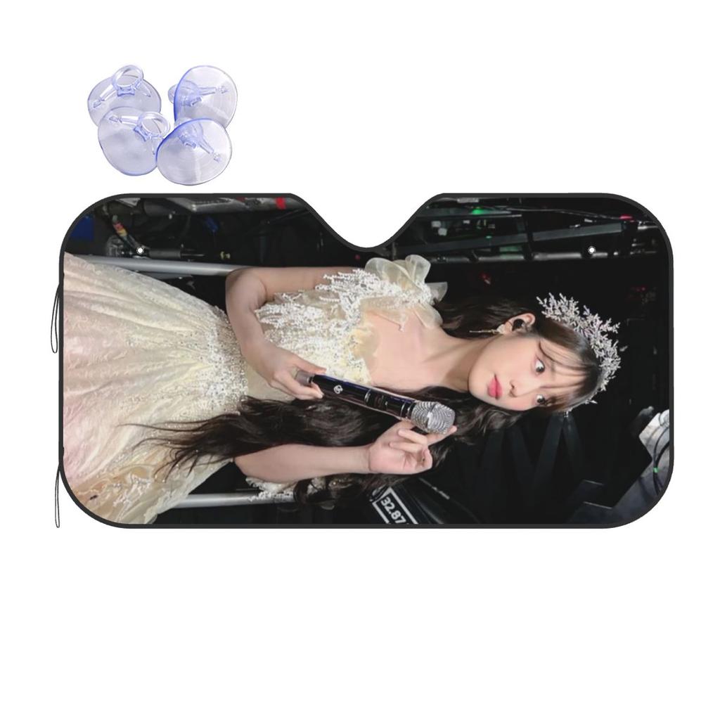 IU Lee Ji-eun Korean Actress I-idol Sunshade Windscreen Car Front Windshield Window Sun Visor Accessories Covers