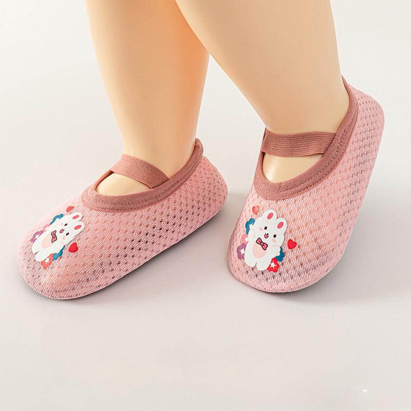 Носки для мальчиков и девочек, детские сетчатые дышащие детские туфли с героями мультфильмов, носки, домашняя обувь для малышей