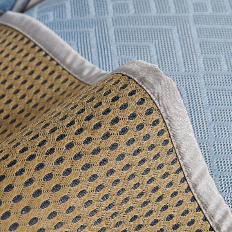 Light Luxury Sofa Cushion Summer Ice Silk Sofa Cover Geometric Breathability Couch Cover Non-slip Solid Color Cool Sofa Cushion