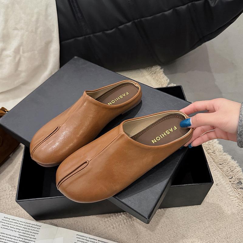 Ретро черные ленивые мокасины одинарные туфли женские туфли 2025 новая осенняя корейская версия однопедальная сумка головные и полутапочки