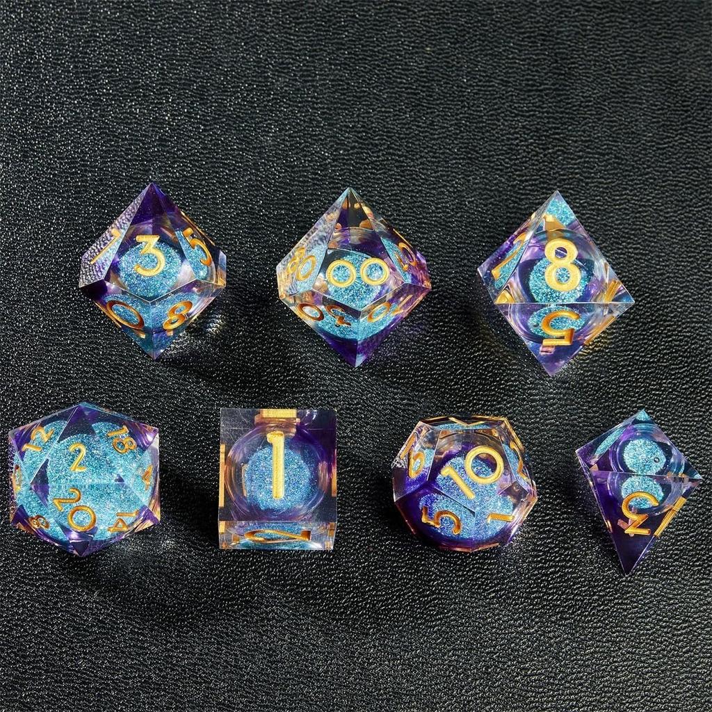 Игральные кости Liquid Core Quicksand Resin DND, игральные кости Sharp Edge Dungeons and Dragons Polyhedron для ролевых игр RPG Explorer Magic